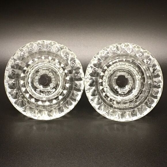 Vintage Faceted Round Crystal Taper Candle Holders - Picture 6 of 16